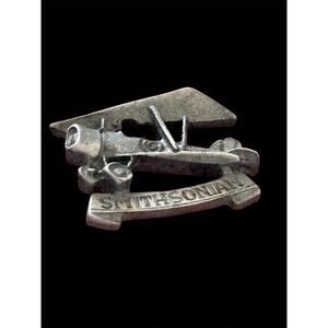 Vtg Silvertone Smithsonian Bi Plane Aviation Hat Tie Lapel Pin